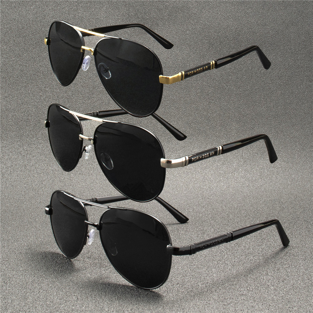 Sunglasses Aviator Polarized - 3 ชิ้นแว่นกันแดดโพลาไรซ์ผู้ชายกรอบโลหะคุณภาพแว่นกันแดดแบรนด์ดีไซน์แว่นตาชายแว่นตาตกปลาแว่นตาขับรถ