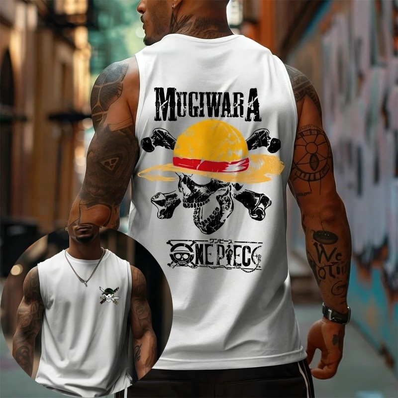 เสื้อกล้ามลายกราฟิกอนิเมะวันพี - Tank Top Muscle บทวิจารณ์และราคา